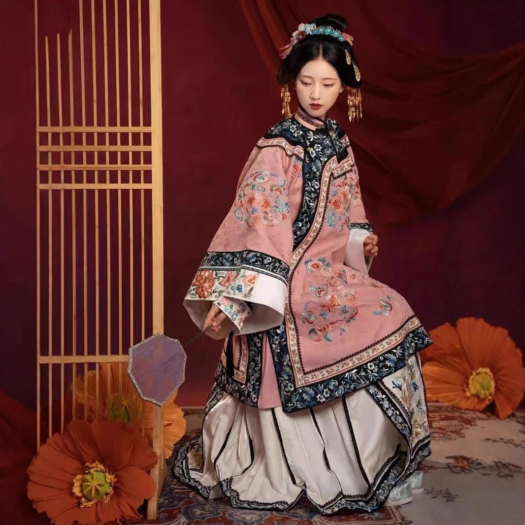 【锦绣江南】新中式国风女装晚清服装格格旗装清朝汉服马面裙套装