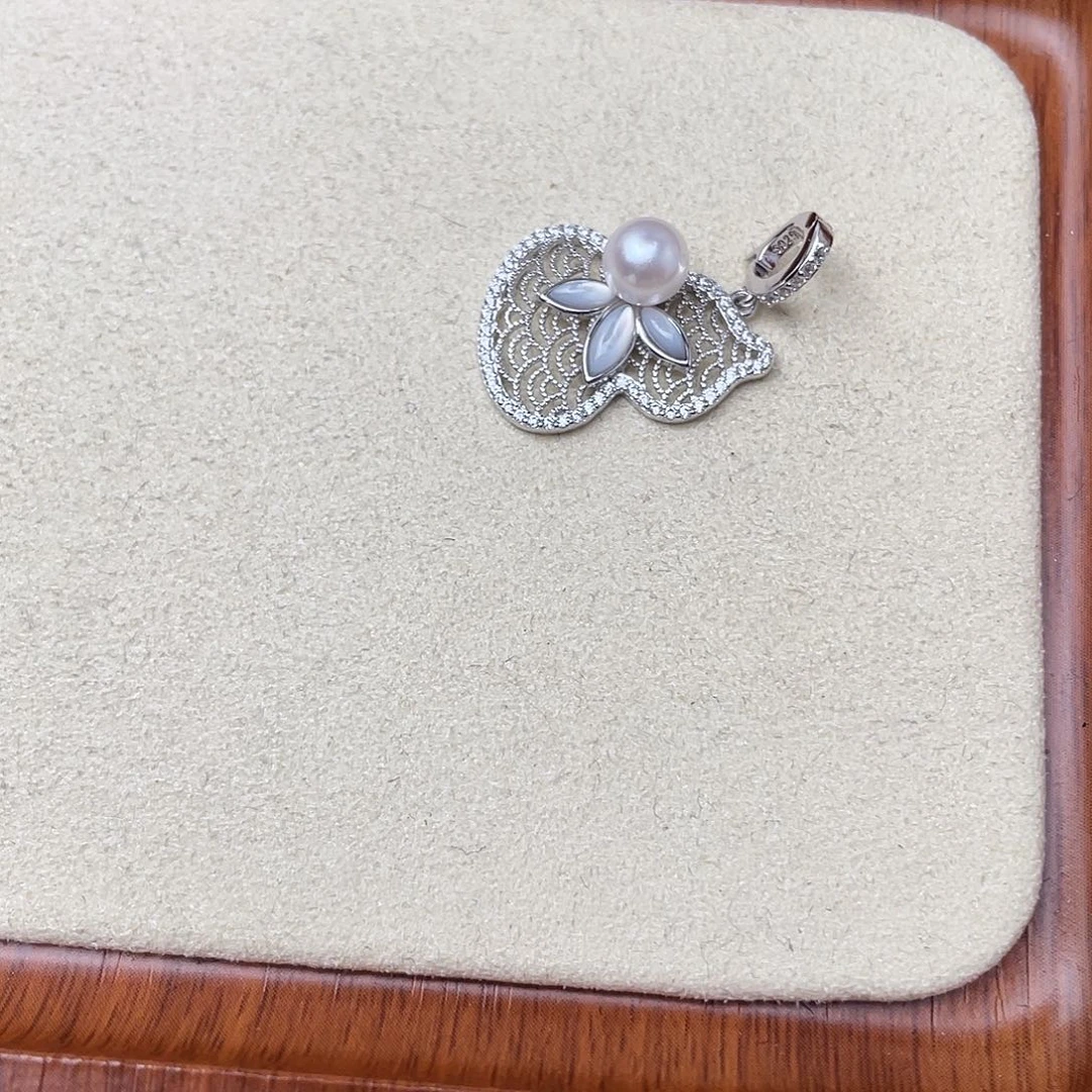 吊坠(不含链)海水珍珠银S925镶嵌