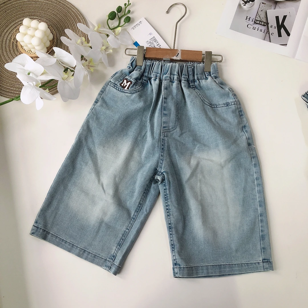 F188儿童夏季牛仔M字母短裤3310