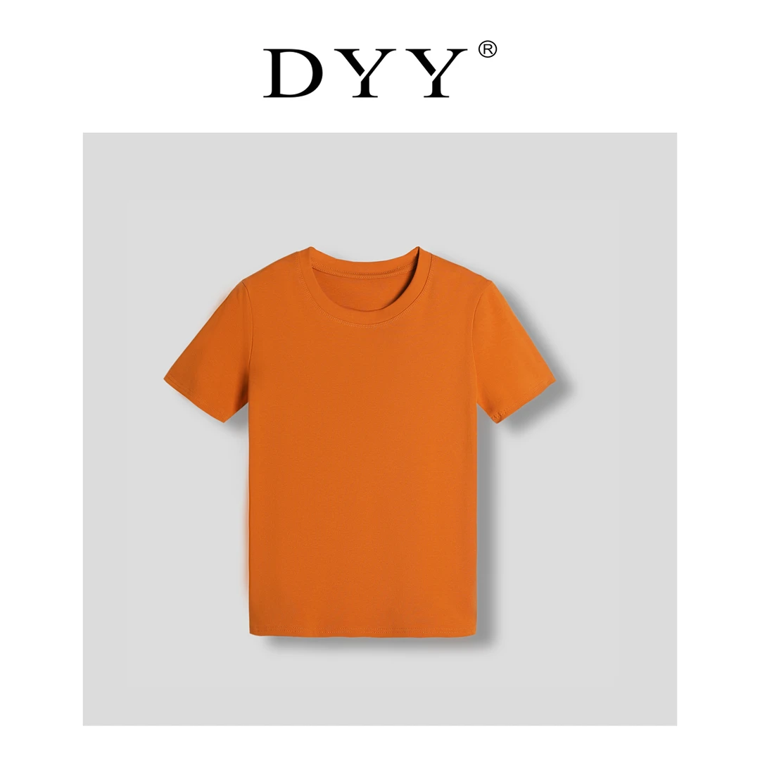 DYY品牌【南瓜T】新款时尚简约圆领舒适纯色百搭休闲T恤上衣YL9042