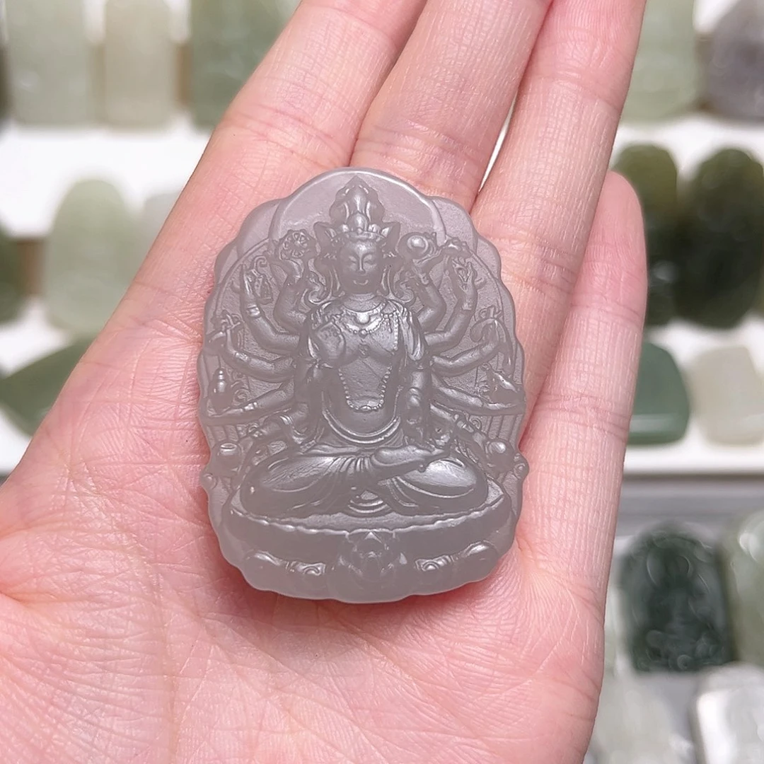 和田玉颈饰未镶嵌千手观音