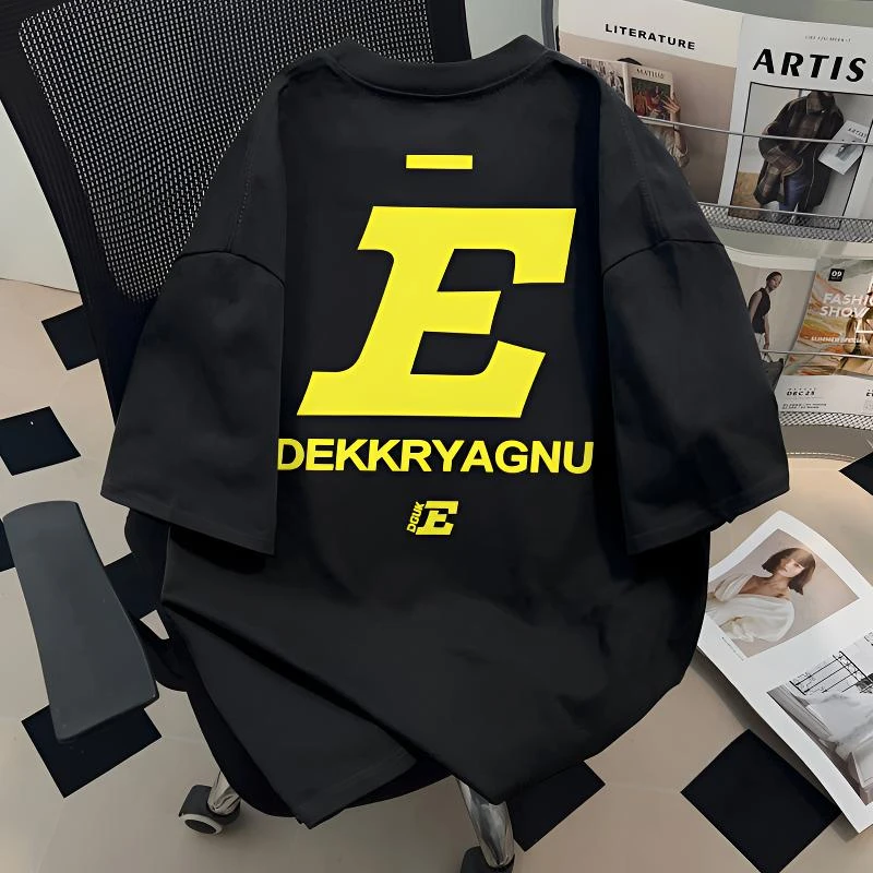 jtrt潮牌美式高街小众字母设计夏季纯棉短袖t恤男女百搭圆领上衣