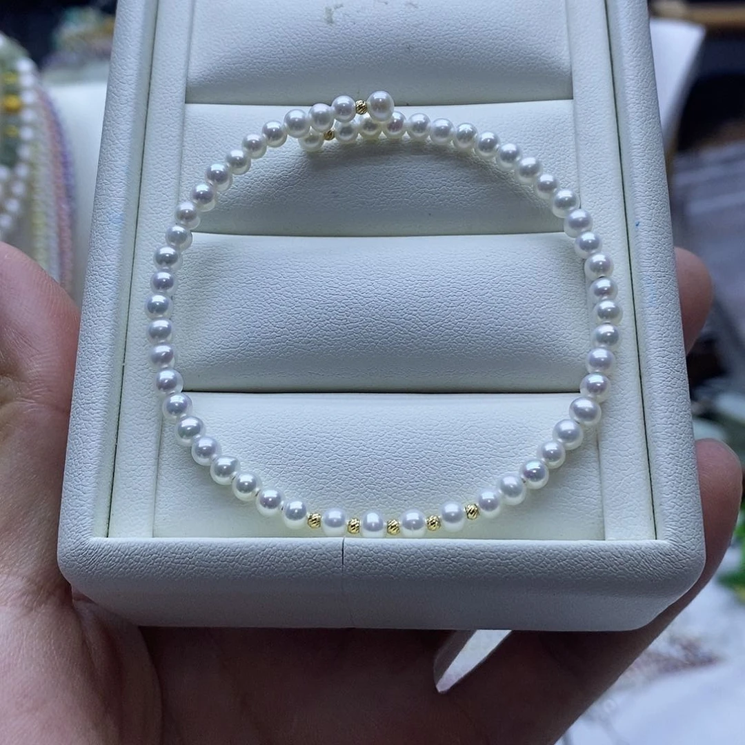 银S925镶嵌手链淡水珍珠