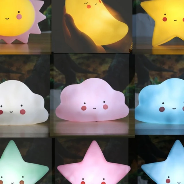 Led灯兔子星星月亮灯白云太阳鸭子卡通儿童灯房间装饰浪漫夜灯