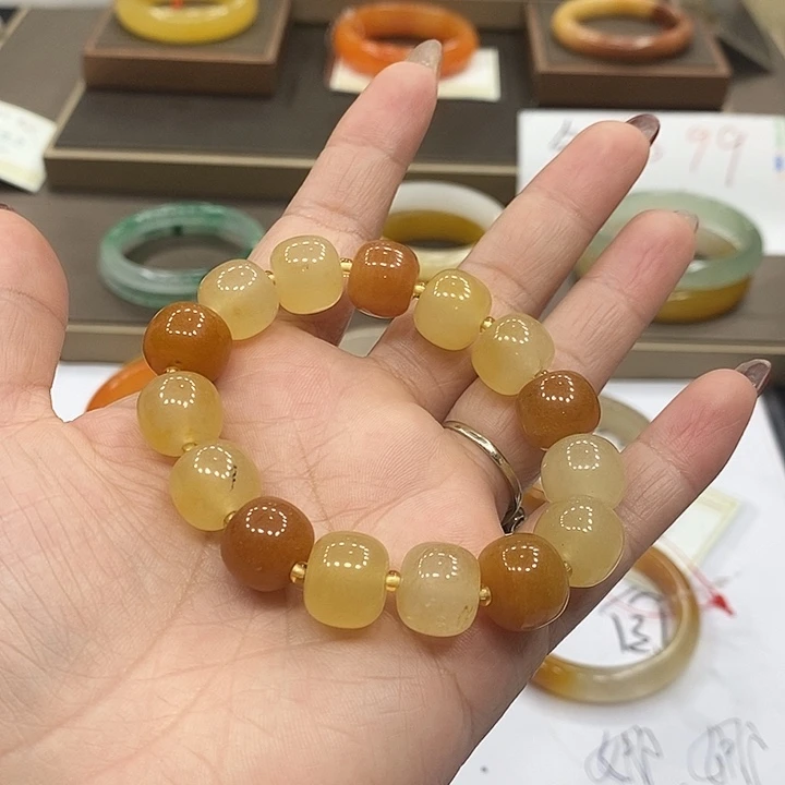 石英质玉（黄龙玉）未镶嵌手链
