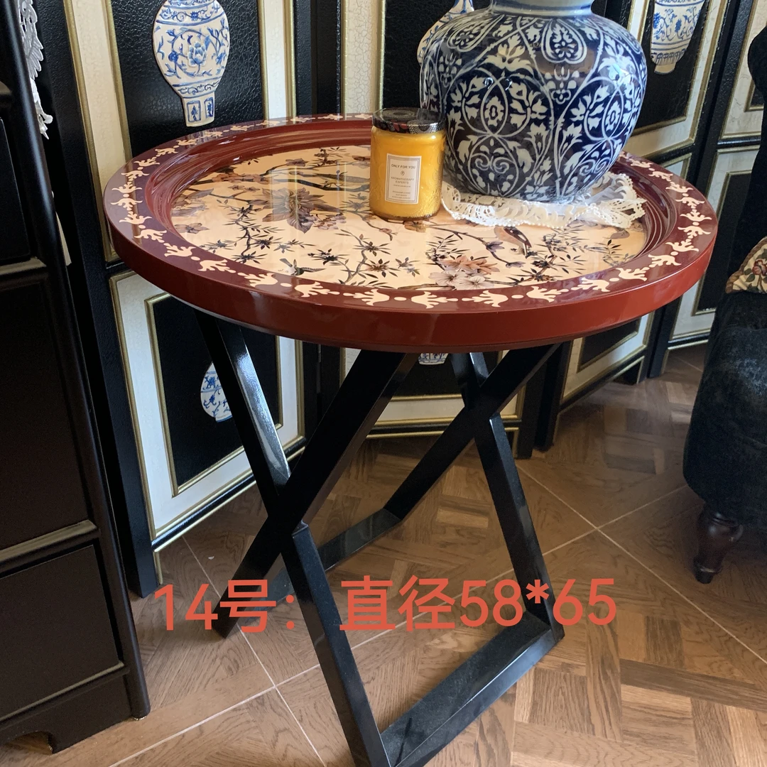 赤橙冰蓝|喜上枝头红茶几（直径58*65）