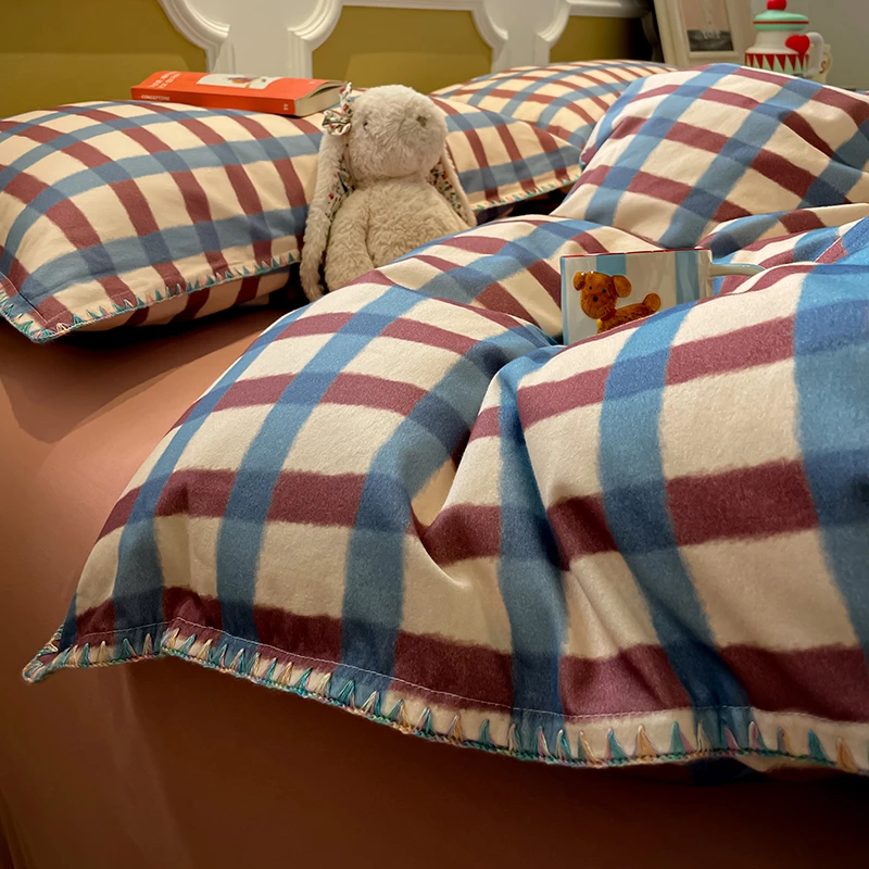 多巴胺全棉磨毛四件套纯棉2025新款床单被套四季通用加厚床上用品