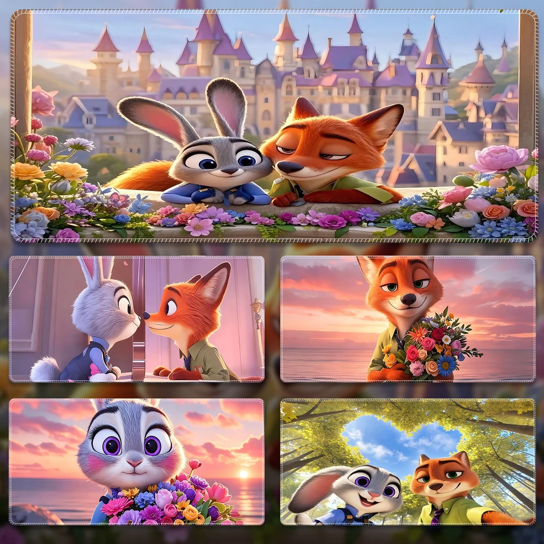 朱迪尼克鼠标垫超大加厚动漫游戏桌垫疯狂动物城可水洗键盘鼠标垫