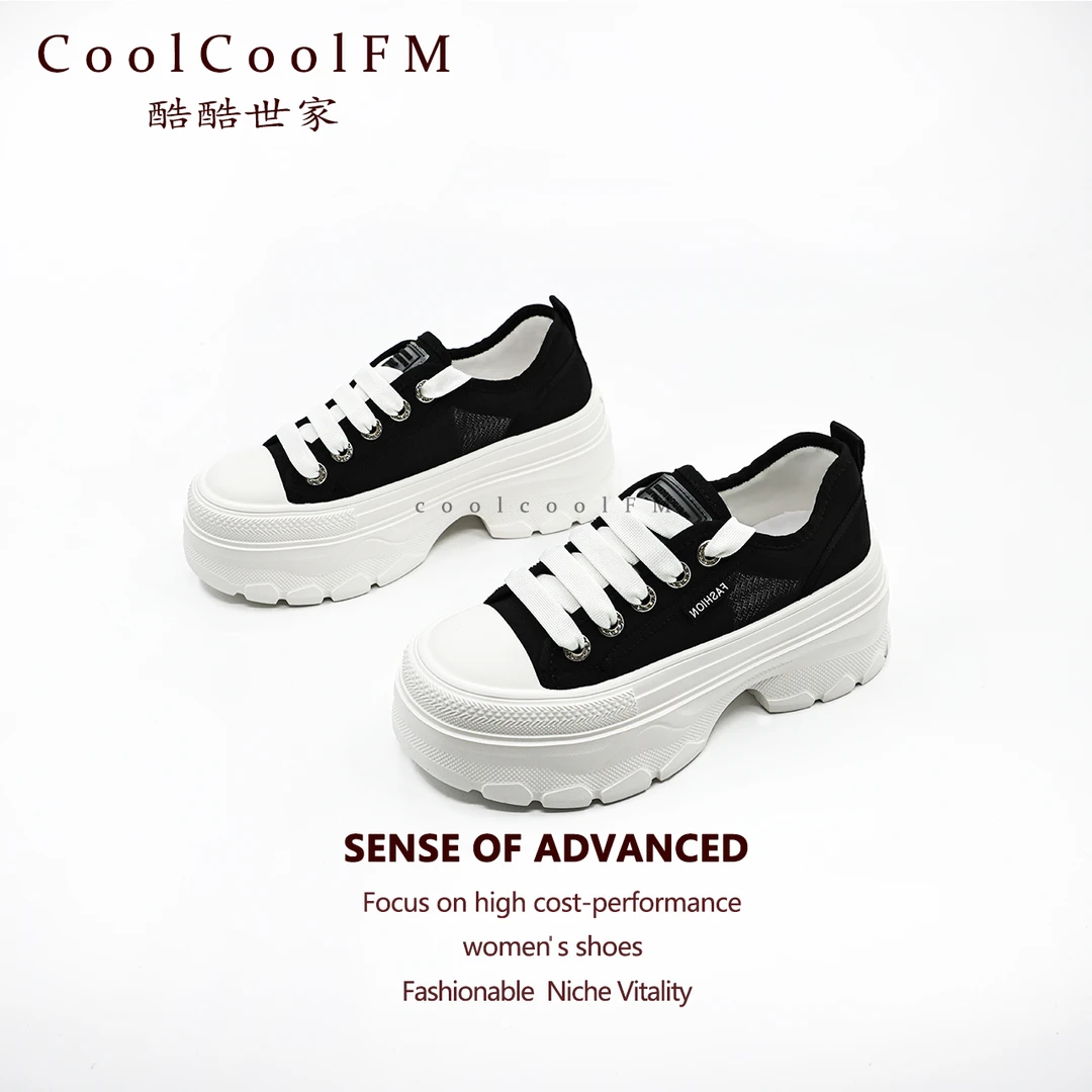 [酷酷世家]真皮麦昆厚底小白鞋女夏季透气百搭运动鞋时尚潮流百搭