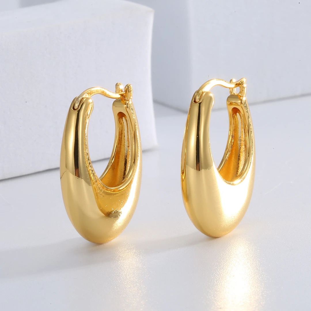 合金耳饰 水滴耳圈小众冷淡风