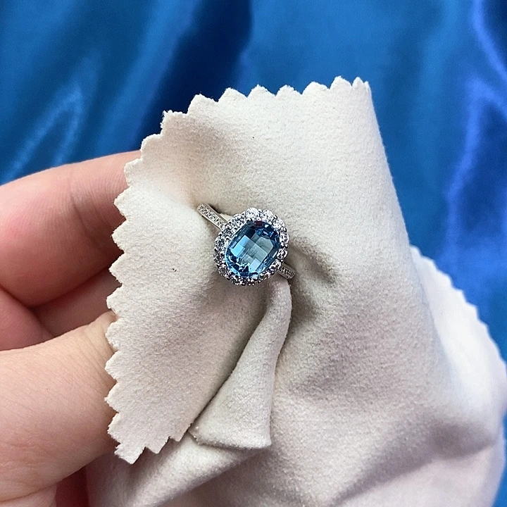 托帕石戒指银S925镶嵌易*丽