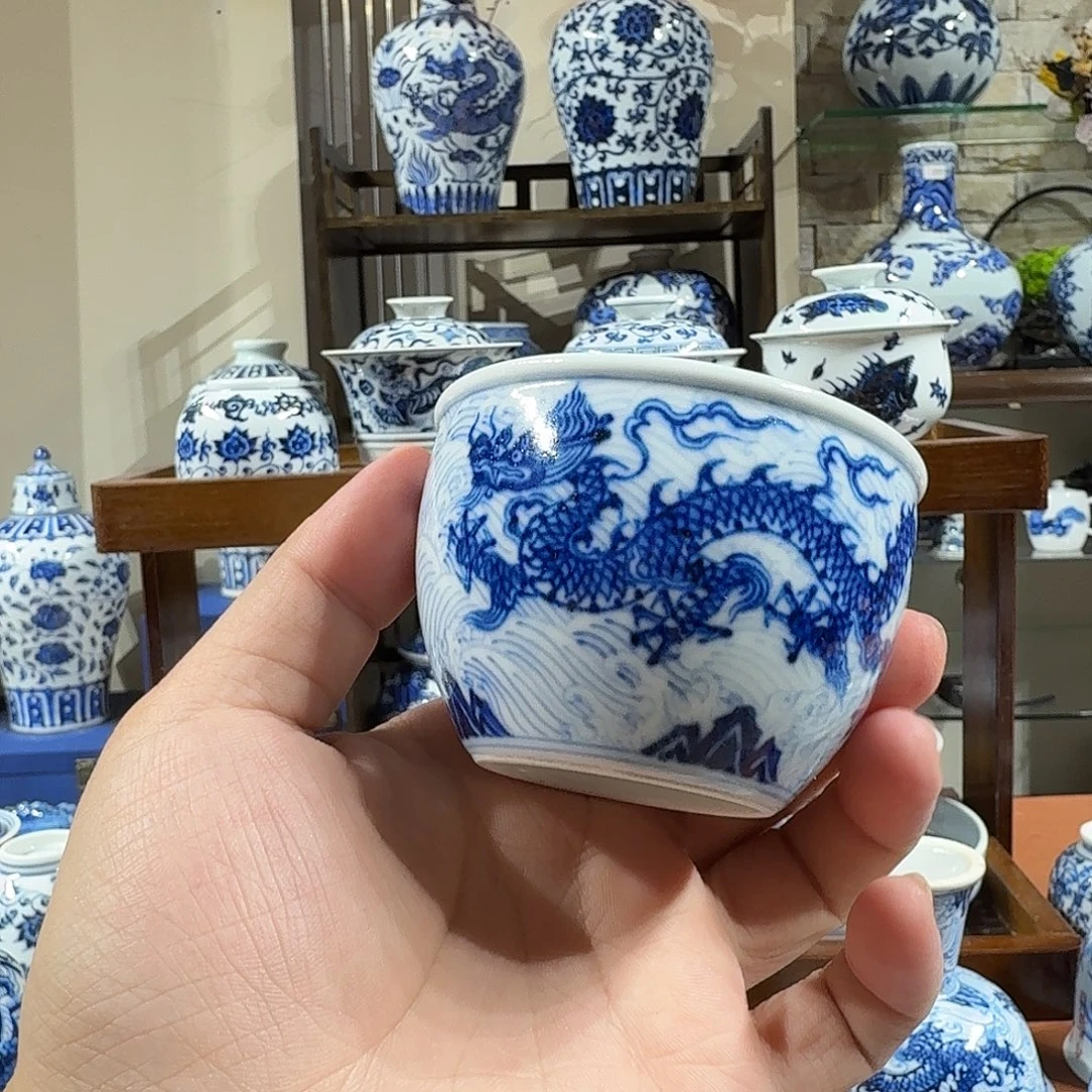 摆件宇泽堂双龙海水缸杯