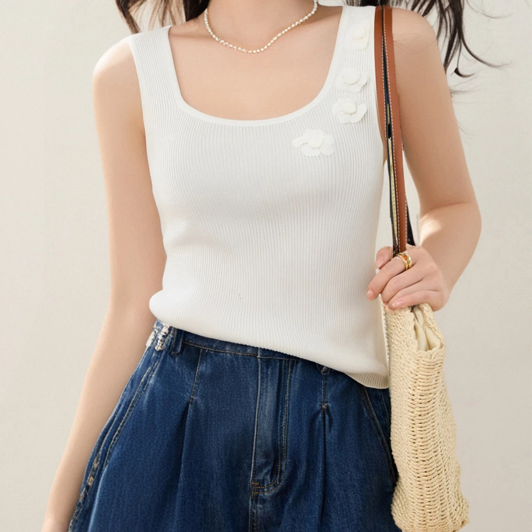 浒城古娘新款外穿内搭夏季宽带背心舒适百搭女士背心WB2504160