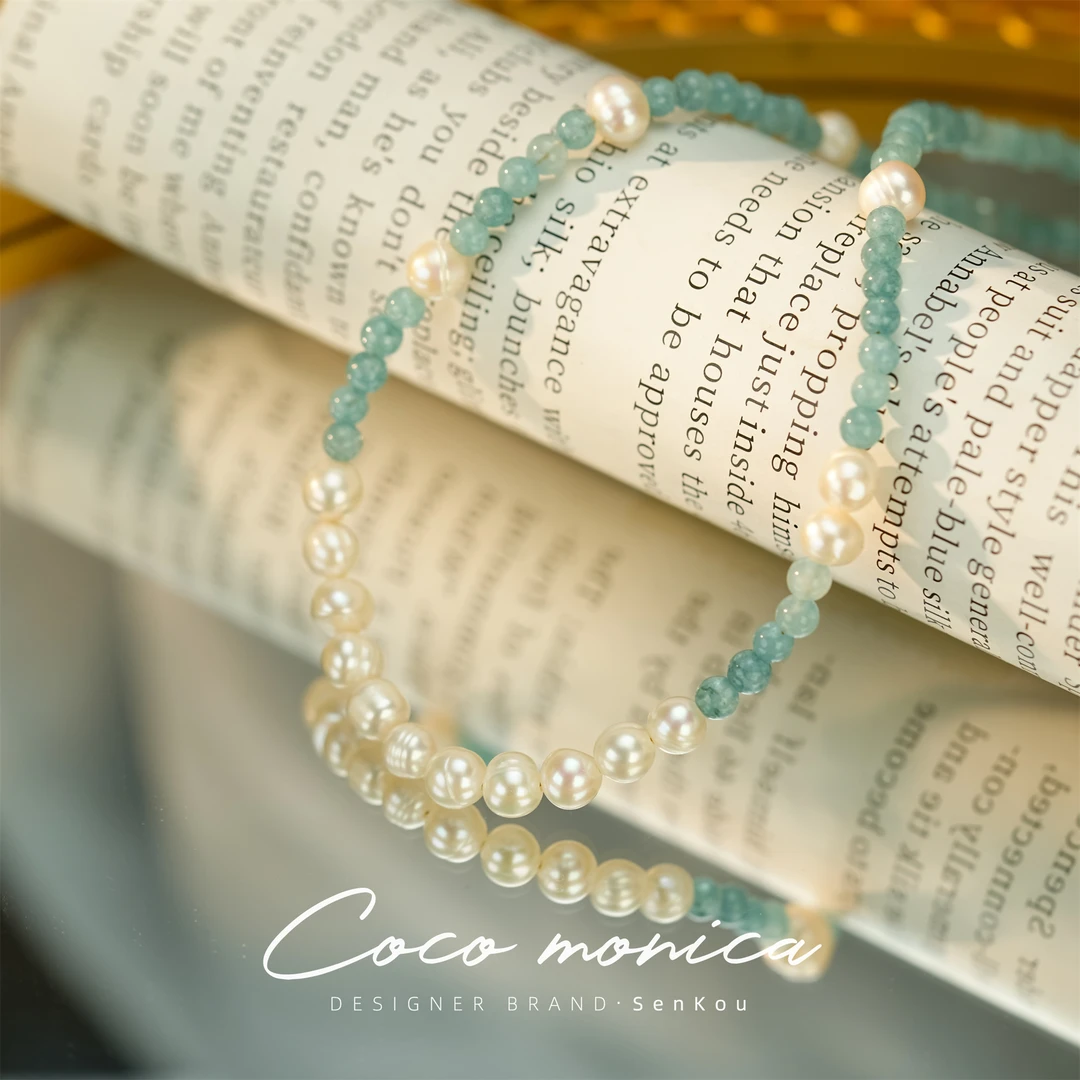 【小霞珍珠】项链气质蓝色轻奢百搭珠宝锁骨链WE214