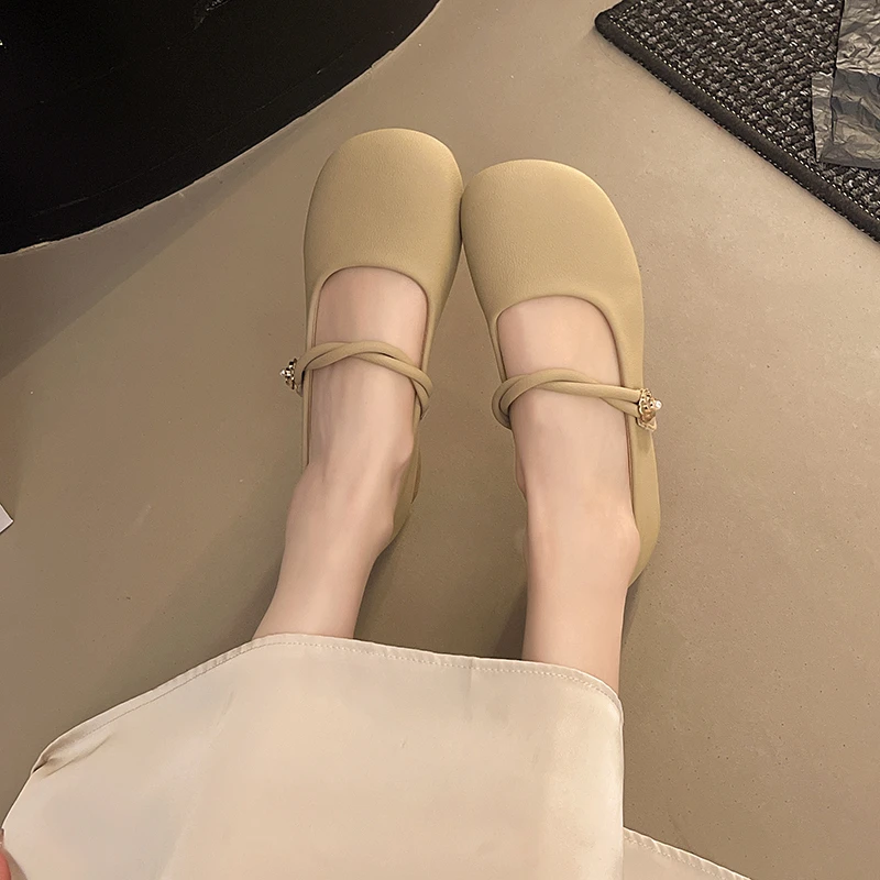 慕她秀配裙子单鞋女夏季2025新款低跟法式玛丽珍女鞋浅口晚晚鞋