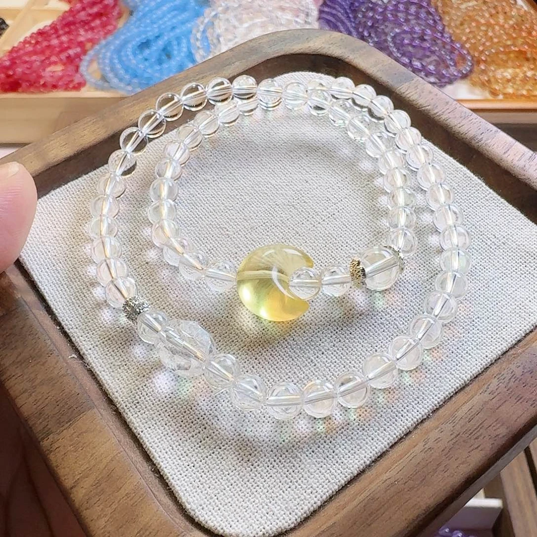 水晶手链未镶嵌白水晶双圈