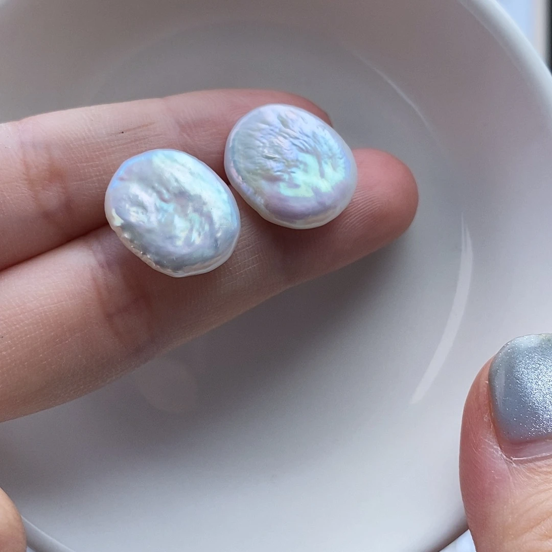 银S925镶嵌淡水珍珠耳饰