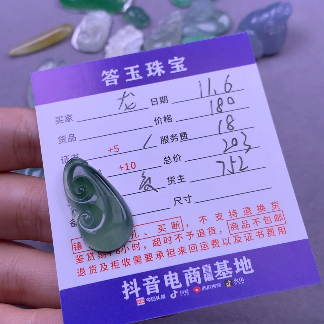 颈饰未镶嵌翡翠龙*