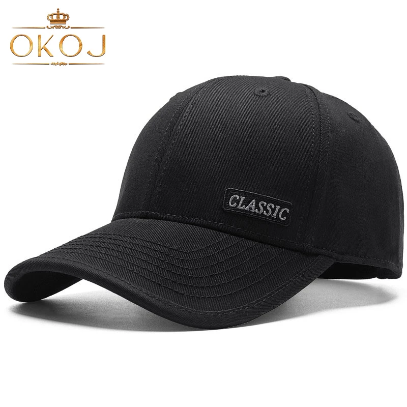 OKOJ帽子男秋冬经典时尚硬顶有型显脸小新款户外黑色鸭舌帽棒球帽