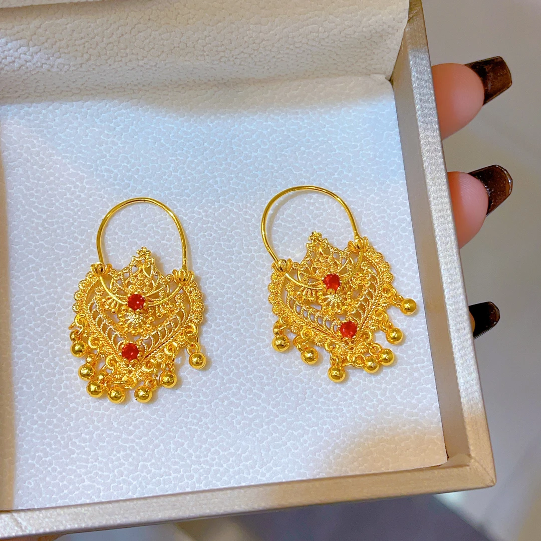 铜合金耳饰 596新款耳环爆款白搭时尚金色铜合金白搭时尚