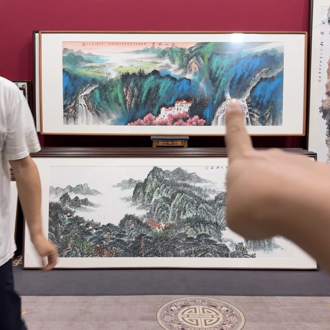 国画手绘作品带框60/90