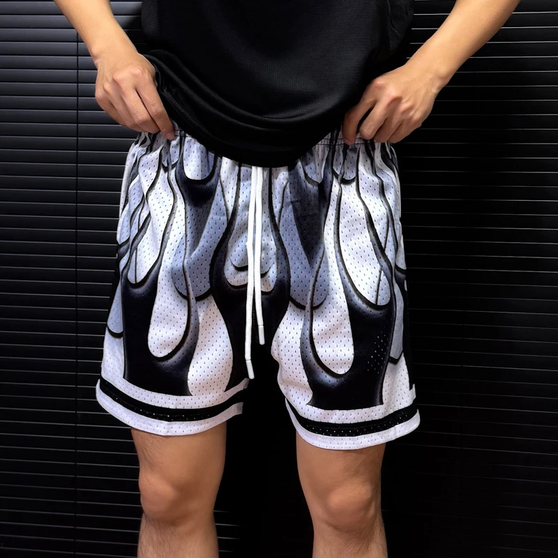 美式四分裤百搭潮流大网眼数码印花短裤篮球运动夏季男女同款球裤