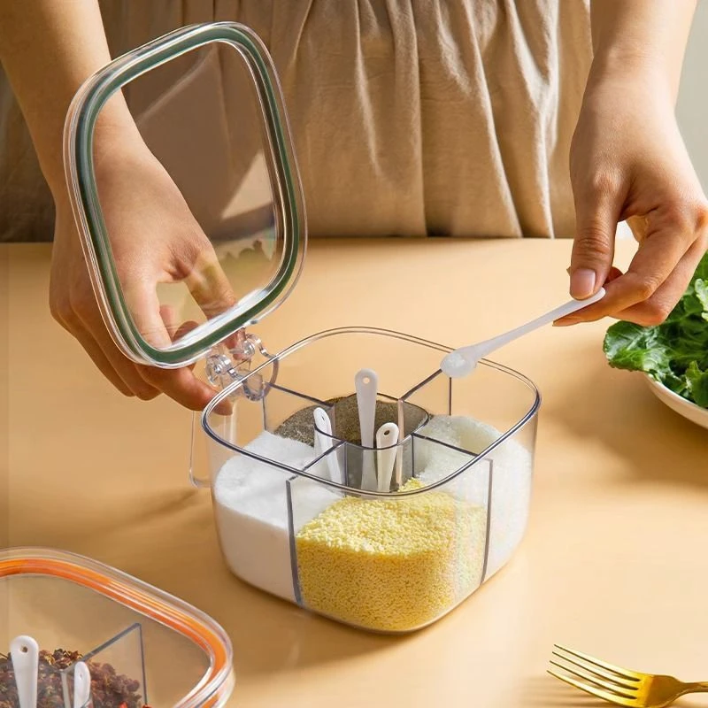 调料盒一体多格厨房多功能透明调料罐盐胡椒味精调味盒