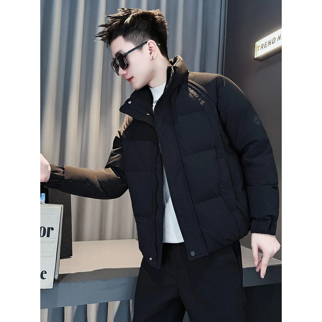 轻奢痞帅男装时尚休闲美式立领棉衣外套男款冬季加厚保暖新款棉服