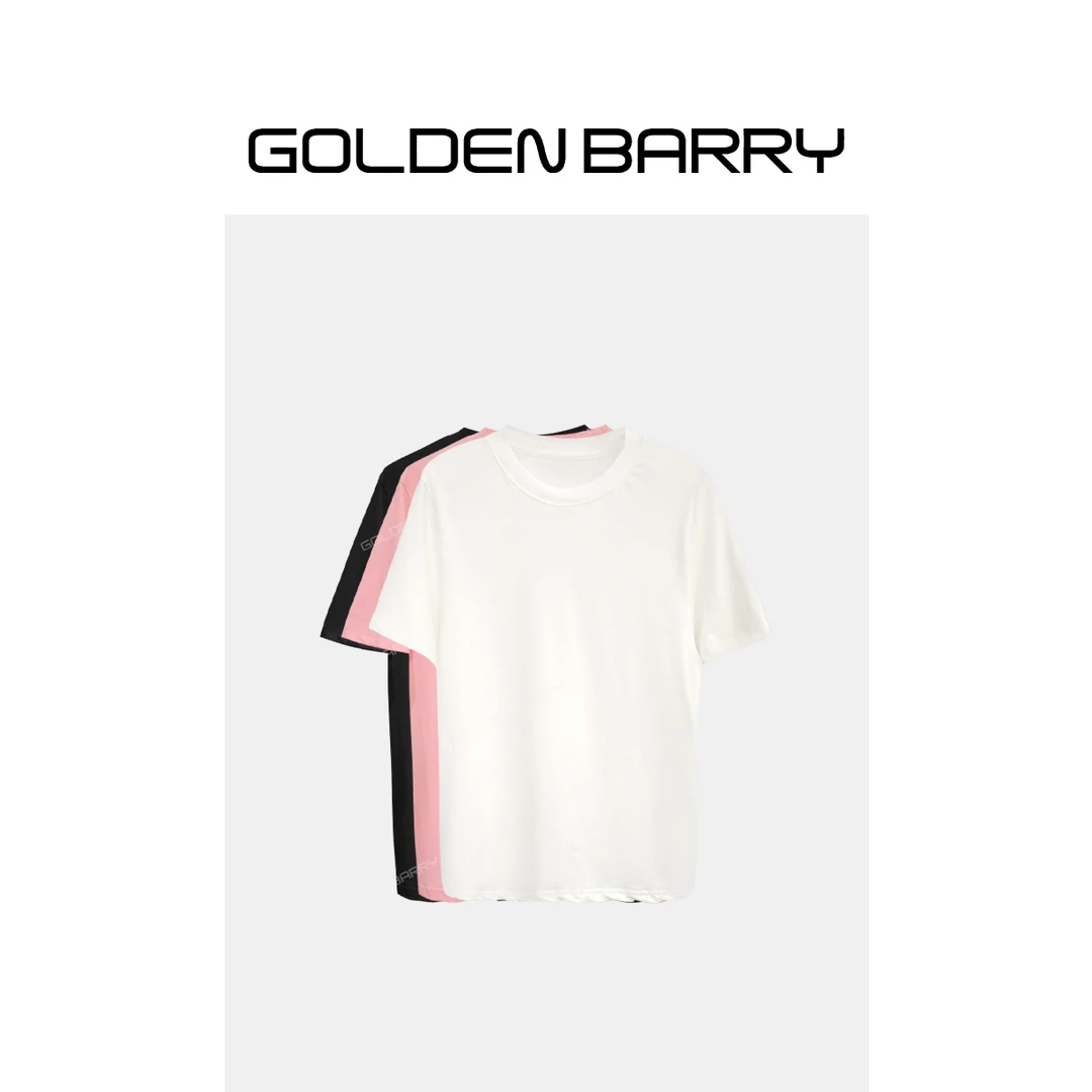 GOLDENBARRY【3.8专享】201886女款净版圆领短袖T恤
