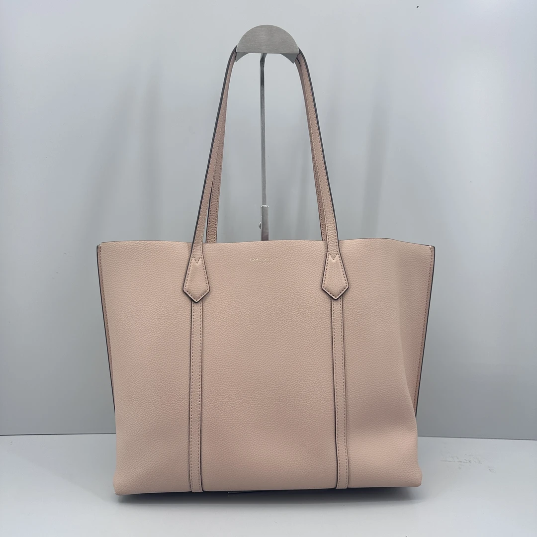 95新 TORY BURCH/汤丽柏琦 肉粉色大号托特包34X28X13cmM071104