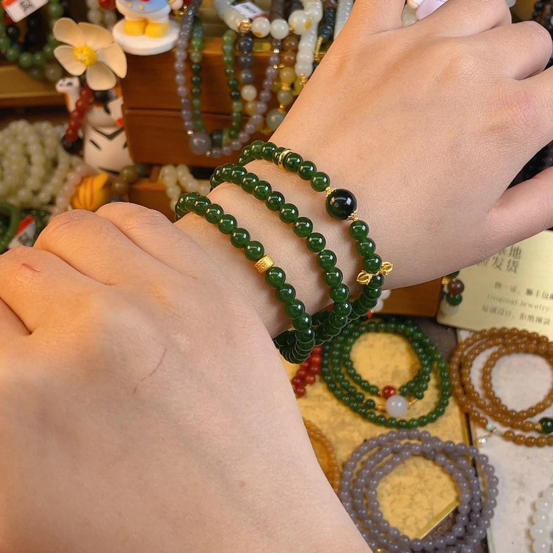 和田玉多圈手串未镶嵌