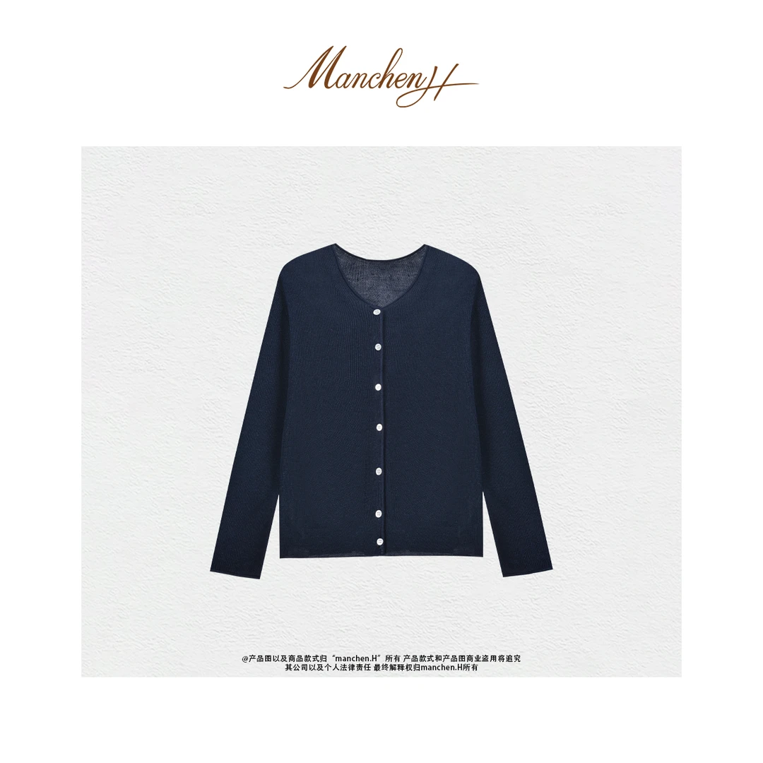 曼辰manchenh"夏日氧气"原厂纱环保种植亚麻针织开衫
