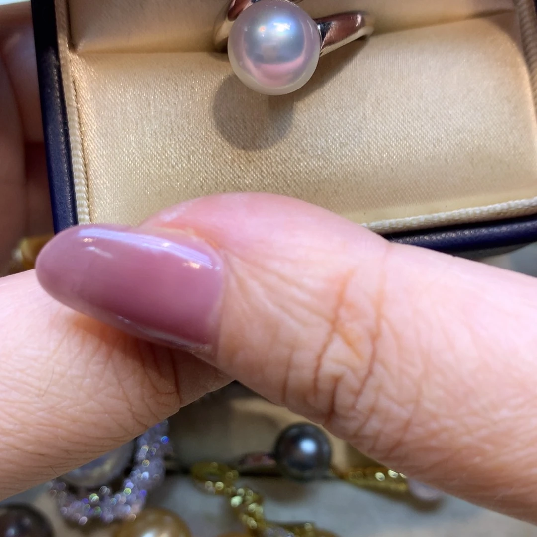 银S925镶嵌戒指海水珍珠