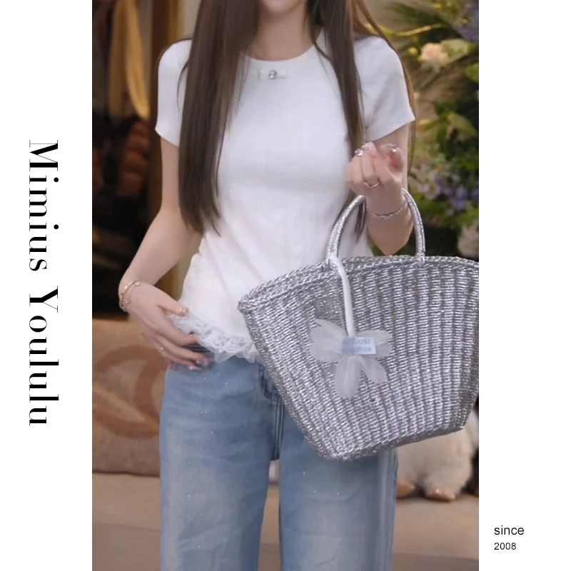 【mimius】&喵喵 奶油绒感减龄俏皮蝴蝶结短袖 G02131
