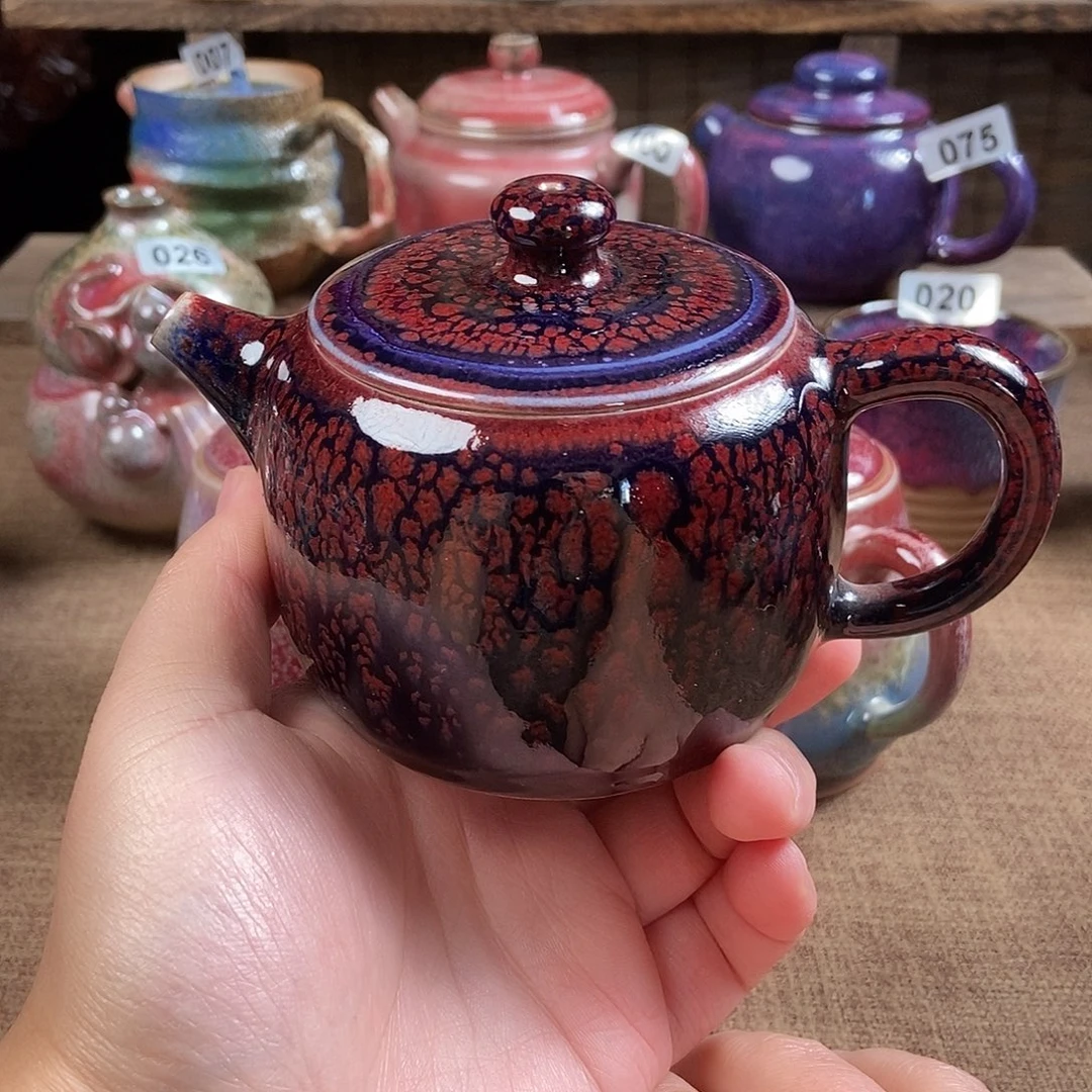 用***3瓷片钧瓷茶壶茶具