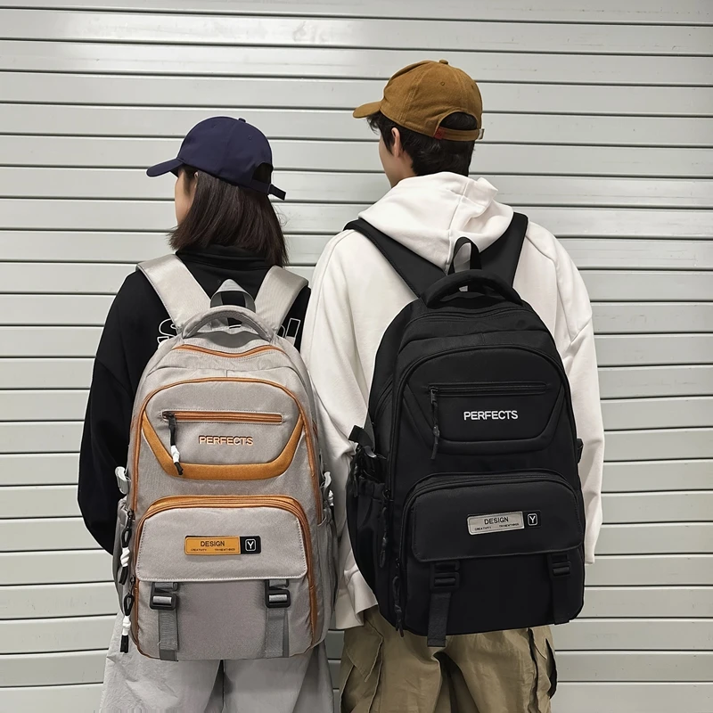 新款双肩包初中生大学生高中生书包大容量爆款多层旅行潮流背包