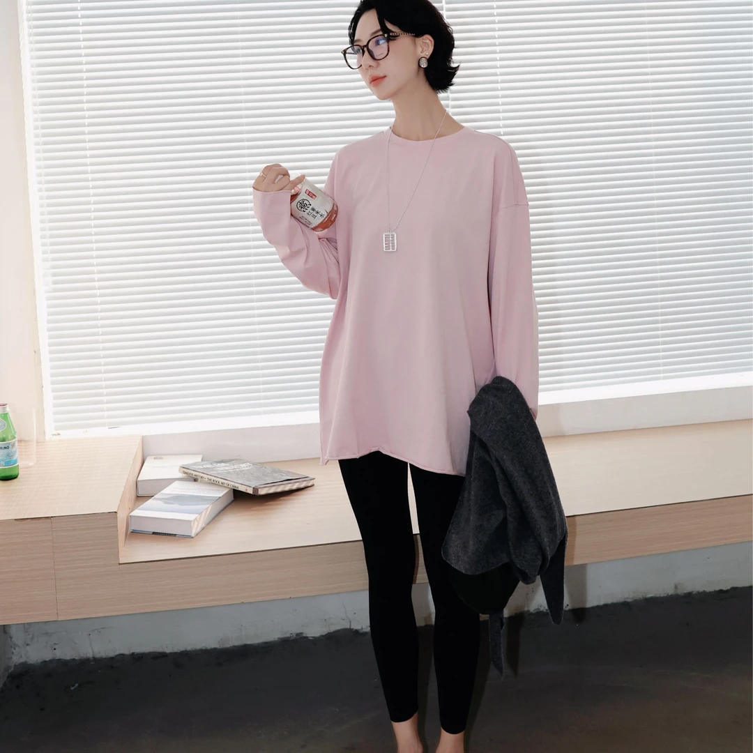 TT设计师【少女心事】极简风全棉显瘦百搭长袖卫衣TT191112