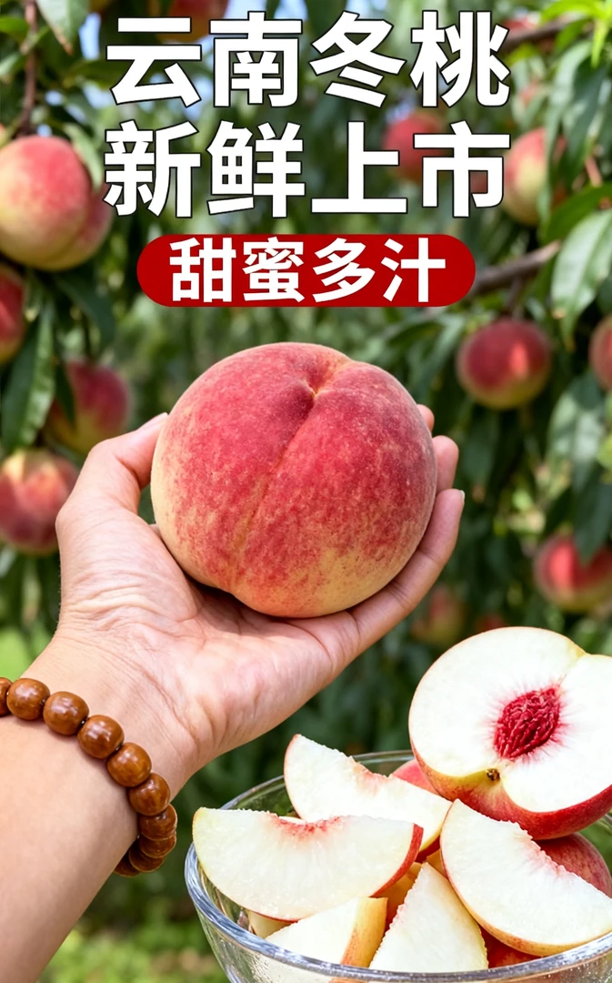 【云南冬桃-冬雪蜜桃】脆甜山桃蜜桃小毛桃现摘应季水果