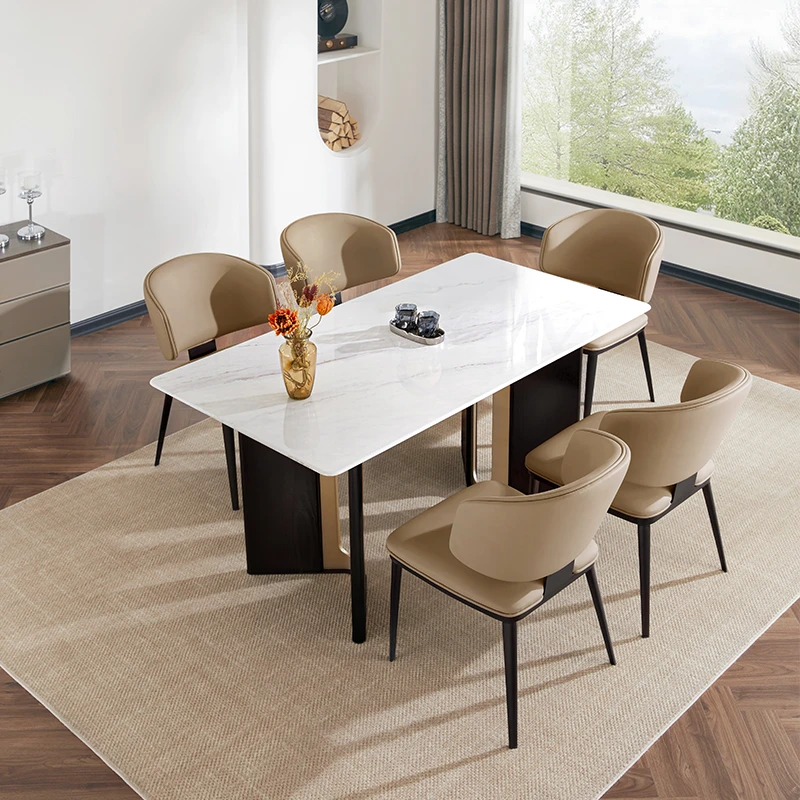 家具桌椅【国补】芝华仕大理石餐桌长方形饭桌奢石小户型桌椅CT217