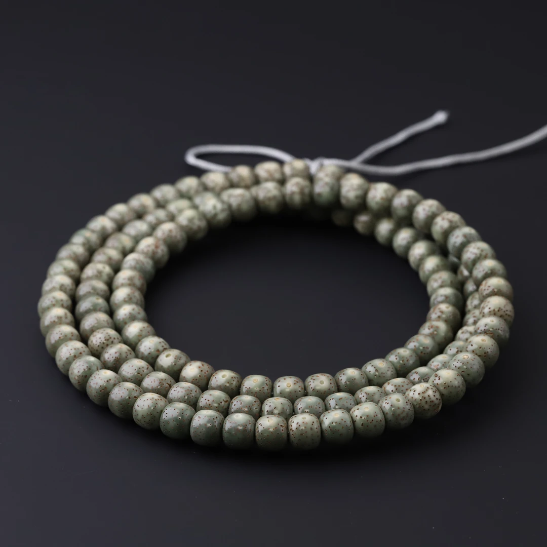 S8372【石玉眼留白】 原生态毛感料老型正月星月菩提 108文玩长串