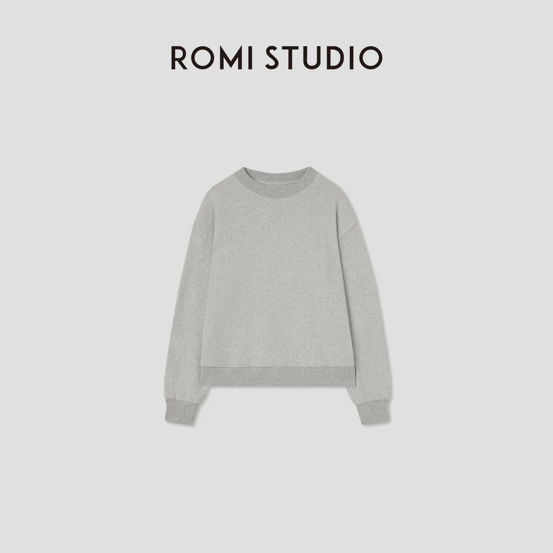 ROMI STUDIO再生高弹毛巾布内加绒宽松圆领套头卫衣 RW24AS90930
