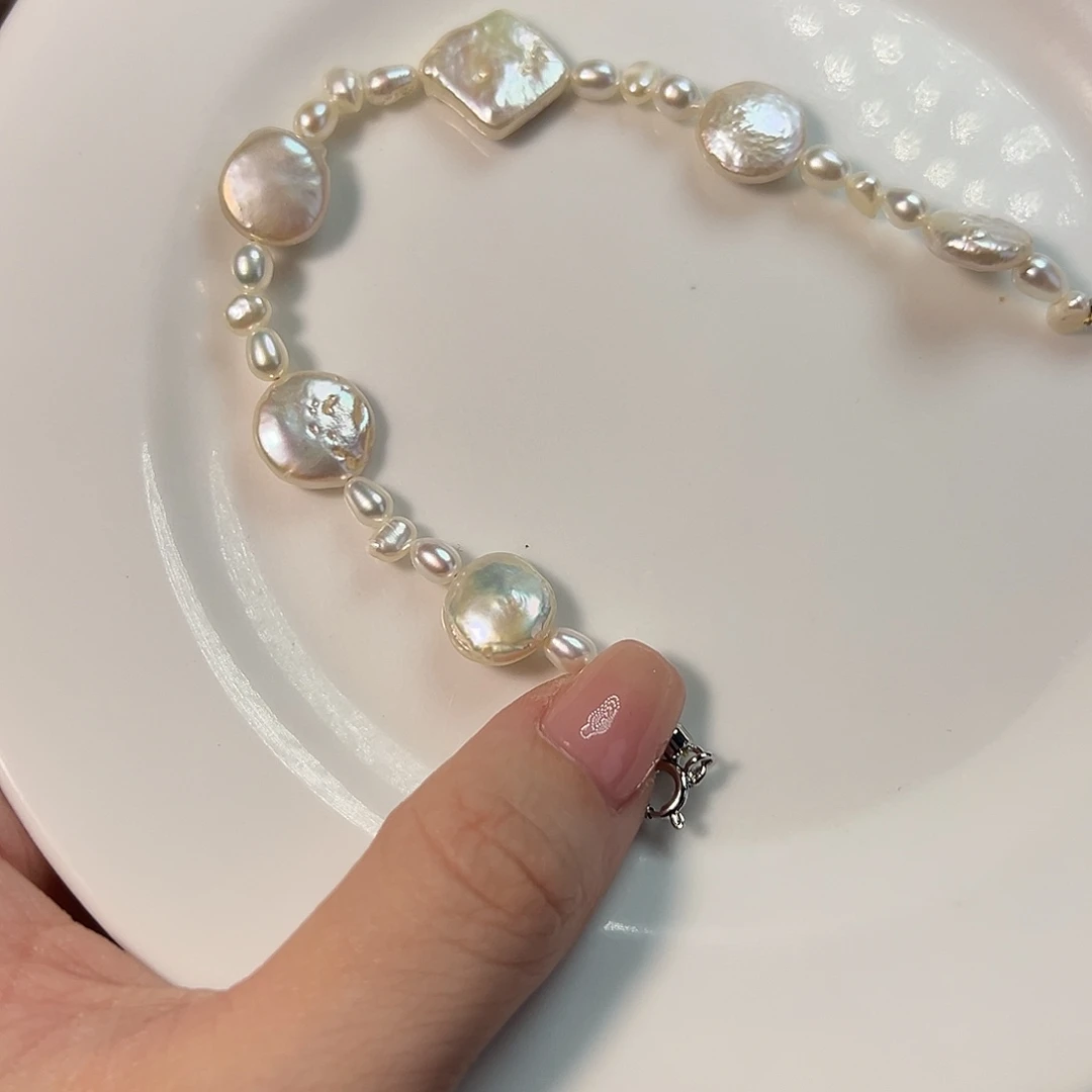 银S925镶嵌天然淡水珍珠设计款淡水珍珠