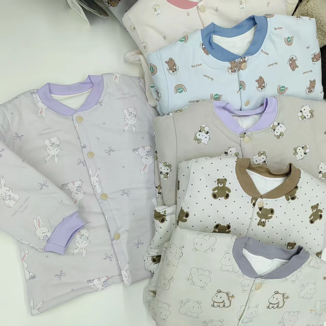 新款儿童彩底印花小棉袄80025