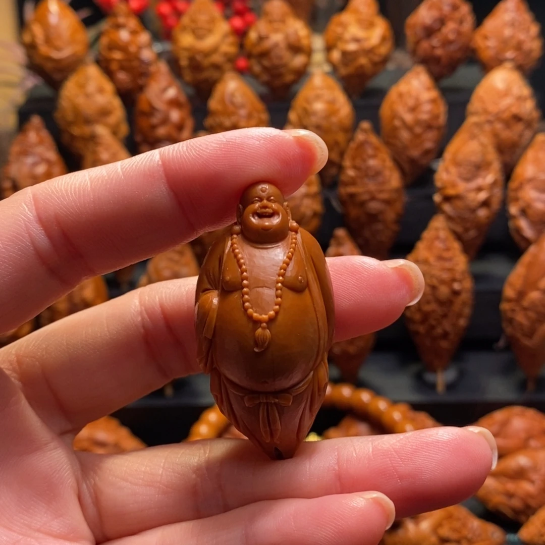 泊***方橄榄核手串/手链大肚弥勒