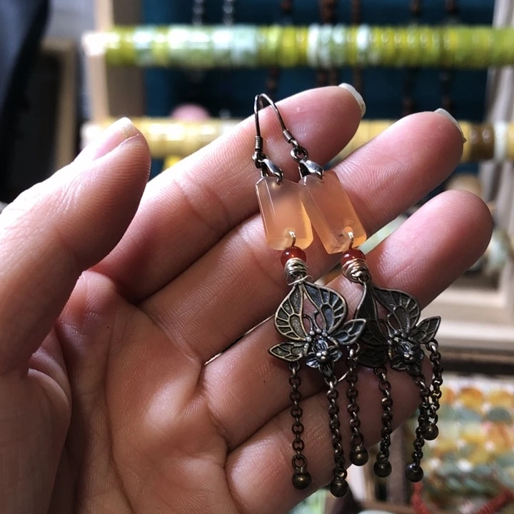 岫玉岫玉耳环未镶嵌