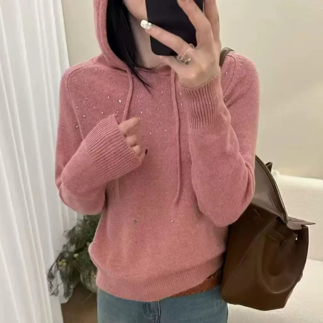 【小白姐姐】7063新款戴帽满天星厚实毛衣