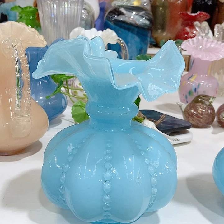 琉璃花瓶高度28厘米口4厘米