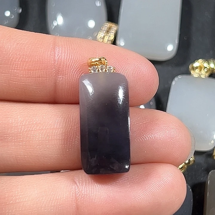 和田玉颈饰银S925镶嵌