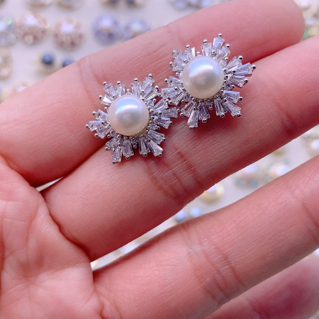 淡水珍珠耳饰合金