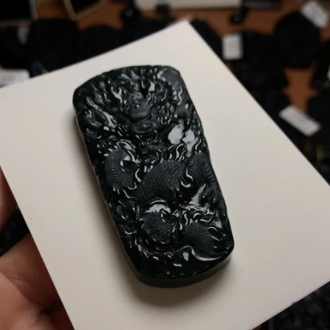 妙*天然缅甸a货钢琴黑挂件